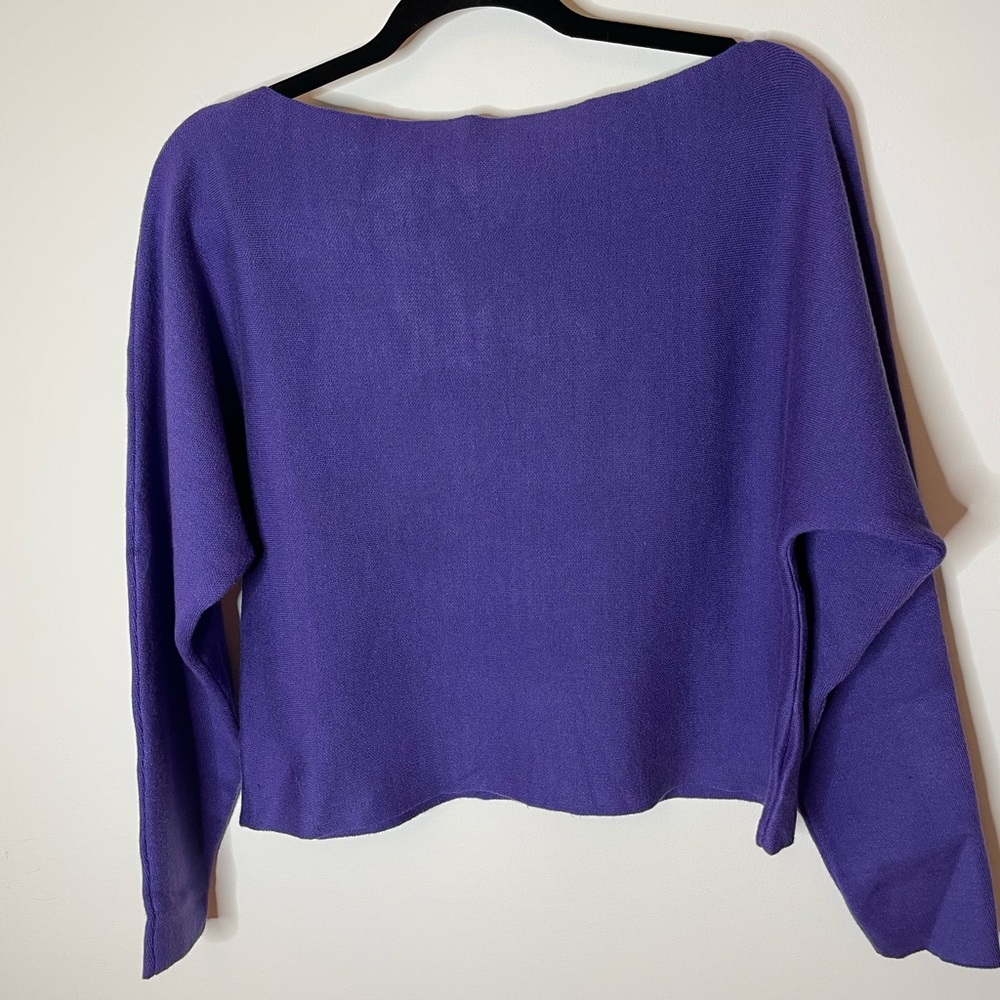 Purple Off-the-Shoulder Sweater